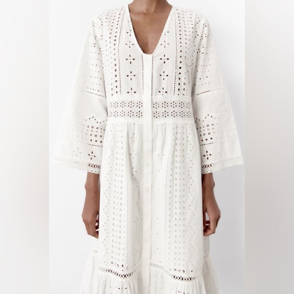 Zara Embroidered Openwork Dress - Picture 7 of 10